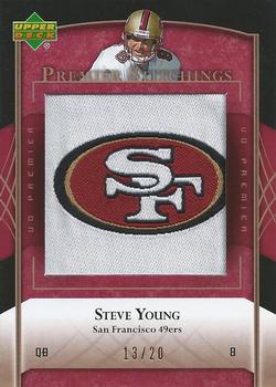 2007 Upper Deck Premier - Stitchings Team Logo/NFL Draft Gold #PS-36 Steve Young Front