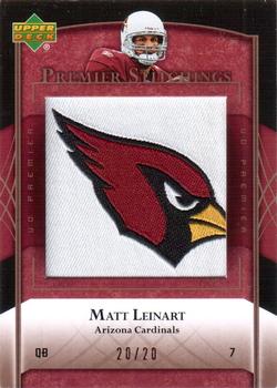 2007 Upper Deck Premier - Stitchings Team Logo/NFL Draft Gold #PS-96 Matt Leinart Front