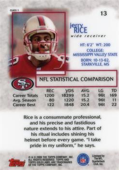 2000 Topps Gold Label #13 Jerry Rice Back