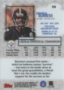 2000 Topps Gold Label #98 Plaxico Burress Back