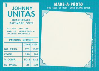 2000 Topps - Johnny Unitas Reprints #R5 Johnny Unitas Back