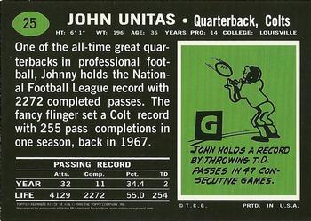 2000 Topps - Johnny Unitas Reprints #R13 Johnny Unitas Back