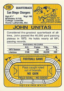 2000 Topps - Johnny Unitas Reprints #R18 Johnny Unitas Back