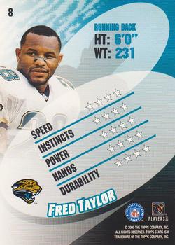 2000 Topps Stars #8 Fred Taylor Back