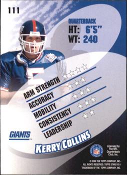 2000 Topps Stars #111 Kerry Collins Back