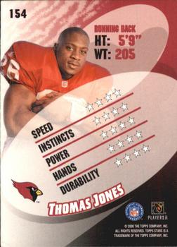 2000 Topps Stars #154 Thomas Jones Back