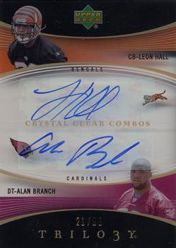 2007 Upper Deck Trilogy - Crystal Clear Combos Autographs #HB Leon Hall / Alan Branch Front