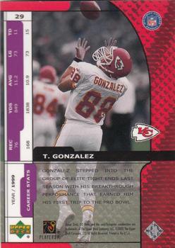 2000 UD Ionix #29 Tony Gonzalez Back