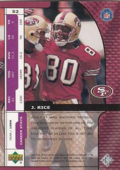 2000 UD Ionix #52 Jerry Rice Back