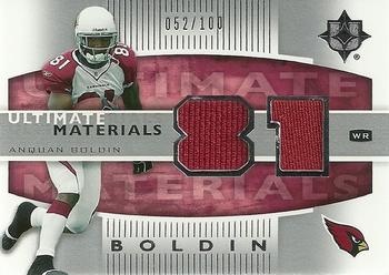 2007 Upper Deck Ultimate Collection - Ultimate Materials Silver #UM-AB Anquan Boldin Front
