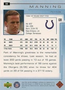2000 Upper Deck #88 Peyton Manning Back