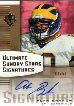 2007 Upper Deck Ultimate Collection - Sunday Stars Signatures Gold #SS-AB Alan Branch Front