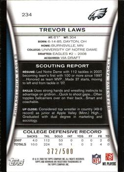 2008 Bowman - Blue #234 Trevor Laws  Back