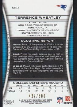 2008 Bowman - Blue #260 Terrence Wheatley  Back