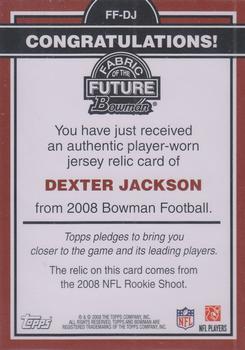 2008 Bowman - Fabric of the Future #FF-DJ Dexter Jackson Back
