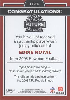 2008 Bowman - Fabric of the Future #FF-ER Eddie Royal Back