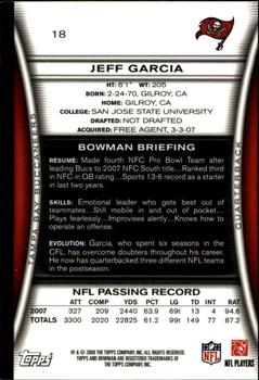 2008 Bowman - Gold #18 Jeff Garcia  Back