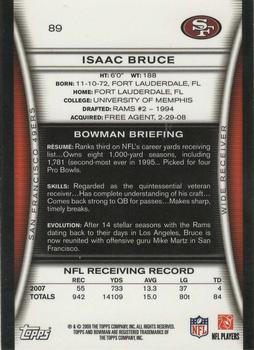 2008 Bowman - Gold #89 Isaac Bruce  Back