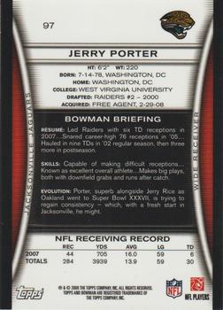 2008 Bowman - Gold #97 Jerry Porter  Back