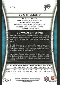 2008 Bowman - Gold #153 Lex Hilliard  Back