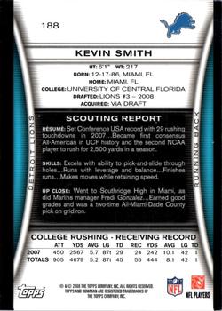 2008 Bowman - Gold #188 Kevin Smith  Back