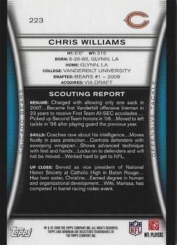 2008 Bowman - Gold #223 Chris Williams  Back