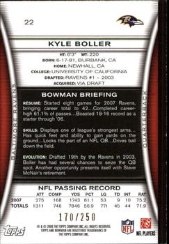 2008 Bowman - Orange #22 Kyle Boller Back