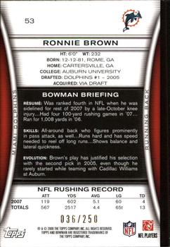 2008 Bowman - Orange #53 Ronnie Brown Back
