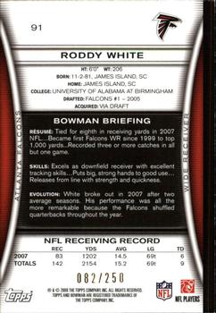 2008 Bowman - Orange #91 Roddy White Back