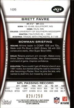 2008 Bowman - Orange #105 Brett Favre Back