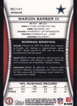 2008 Bowman Chrome - Refractors #BC141 Marion Barber Back