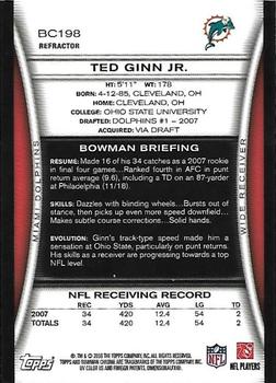 2008 Bowman Chrome - Refractors #BC198 Ted Ginn Jr. Back