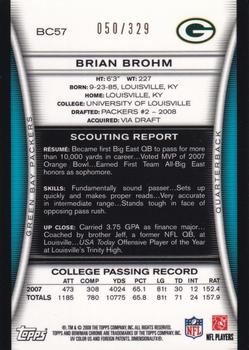 2008 Bowman Chrome - Rookies Bronze #BC57 Brian Brohm Back