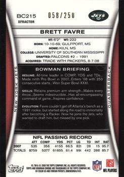 2008 Bowman Chrome - Xfractors #BC215 Brett Favre Back