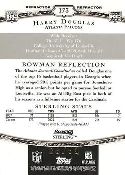 2008 Bowman Sterling - Black Refractors #173 Harry Douglas Back