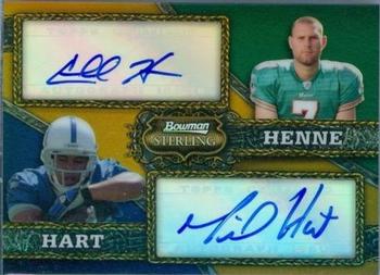 2008 Bowman Sterling - Dual Autograph Gold Refractors #A-13 Mike Hart / Chad Henne Front