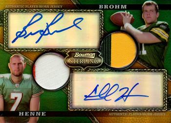 2008 Bowman Sterling - Dual Autograph Relic Gold #AR-9 Brian Brohm / Chad Henne Front