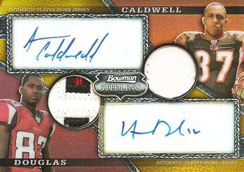 2008 Bowman Sterling - Dual Autograph Relic Gold #AR-28 Andre Caldwell / Harry Douglas Front