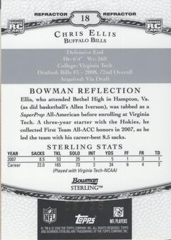 2008 Bowman Sterling - Gold Refractors #18 Chris Ellis Back