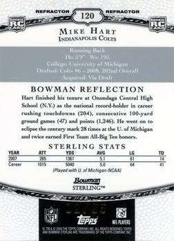 2008 Bowman Sterling - Gold Refractors #120 Mike Hart Back