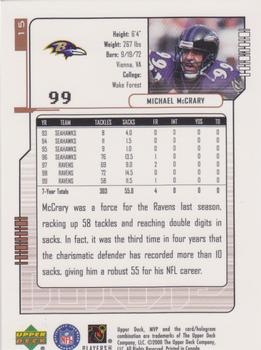2000 Upper Deck MVP #15 Michael McCrary Back
