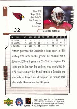 2000 Upper Deck MVP #2 Michael Pittman Back
