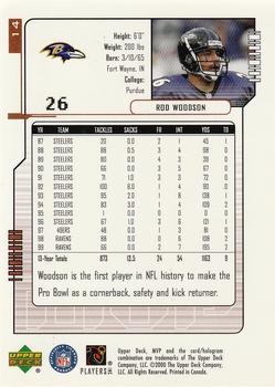 2000 Upper Deck MVP #14 Rod Woodson Back
