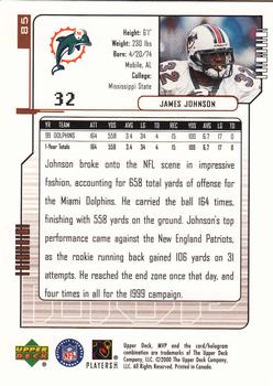 2000 Upper Deck MVP #85 James Johnson Back