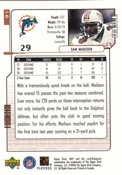 2000 Upper Deck MVP #91 Sam Madison Back