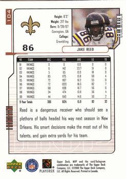 2000 Upper Deck MVP #104 Jake Reed Back