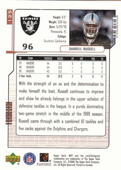 2000 Upper Deck MVP #125 Darrell Russell Back
