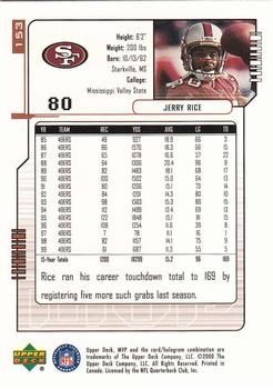 2000 Upper Deck MVP #153 Jerry Rice Back