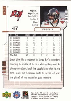 2000 Upper Deck MVP #171 John Lynch Back