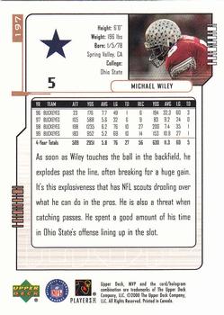 2000 Upper Deck MVP #197 Michael Wiley Back